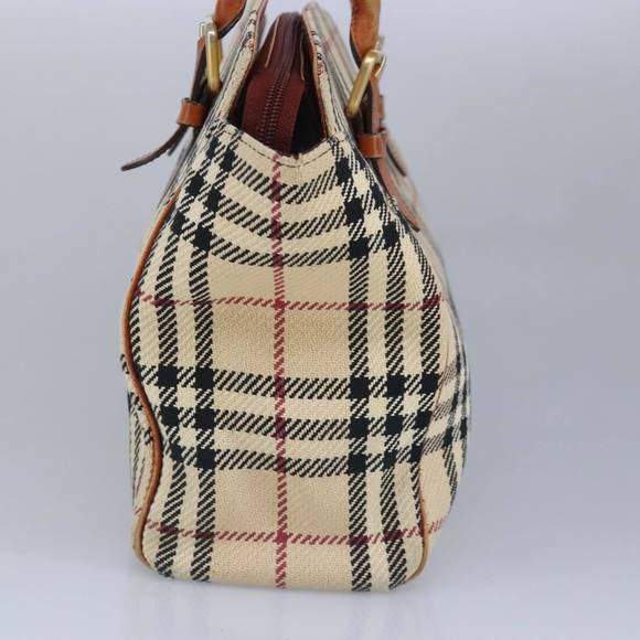 BURBERRY Nova Check Tote Bag Canvas Beige Gold Auth 98863 - Picture 4 of 16